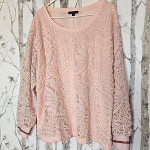Lane Bryant Pink Lace Front Detail and Sleeves 18/20